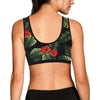 Red Hibiscus Tropical Sports Bra