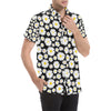 Daisy Pattern Print Design 01 Men's Short Sleeve Button Up Shirt