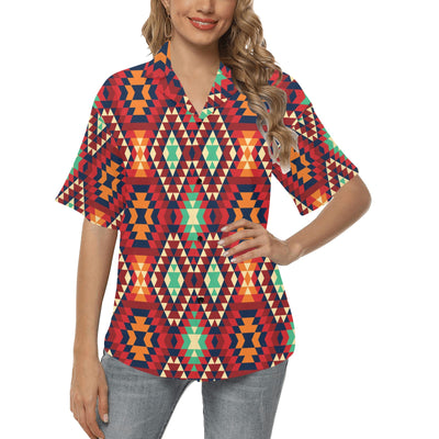 Native Pattern Print Design A07 Women's Hawaiian Shirt