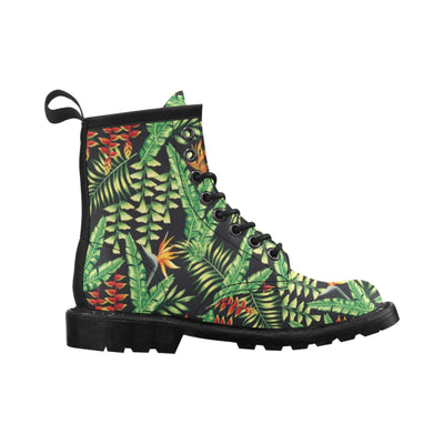 Hawaiian Flower Tropical Palm Leaves Women's Boots