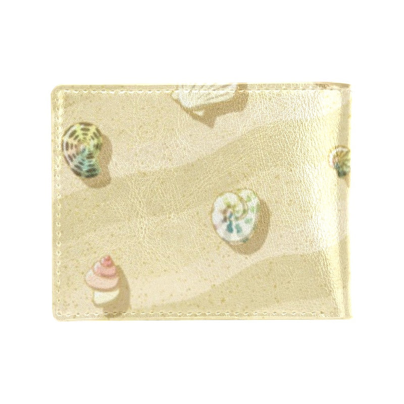 Beach with Seashell Theme Men's ID Card Wallet