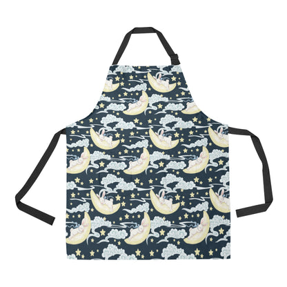 Rabbit Sleeping Pattern Print Design RB08 Apron with Pocket