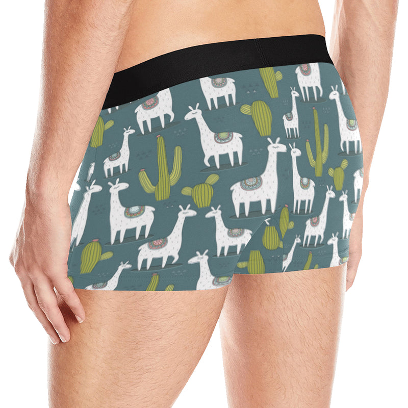Llama Cactus Pattern Print Design 03 Men's Boxer Briefs