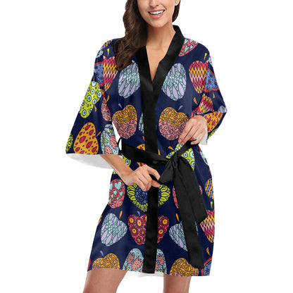 Apple Pattern Print Design AP05 Women's Short Kimono