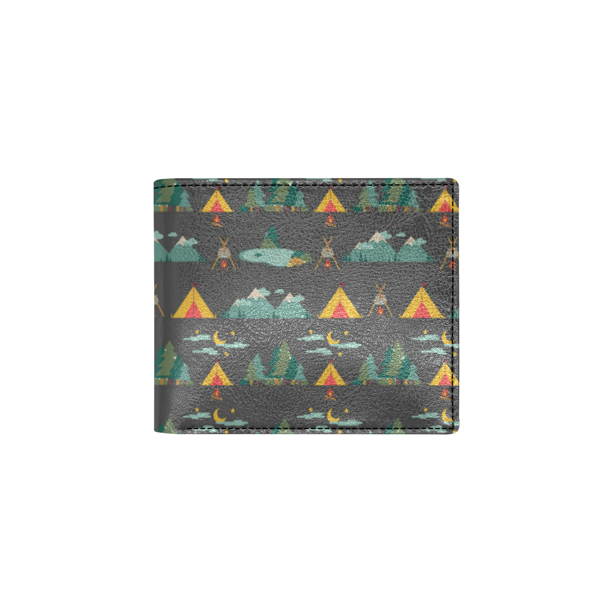 Camping Tent Pattern Print Design 03 Men's ID Card Wallet