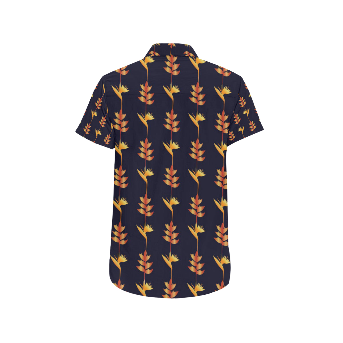 Heliconia Pattern Print Design HL06 Men's Short Sleeve Button Up Shirt