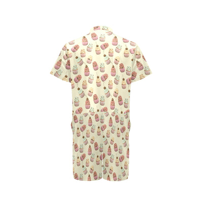 Cupcake Pattern Print Design 04 Men's Romper