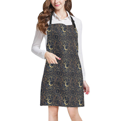 Celestial Pattern Print Design 04 Apron with Pocket