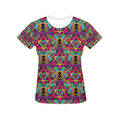 Trippy Print Design LKS303 Women's  T-shirt