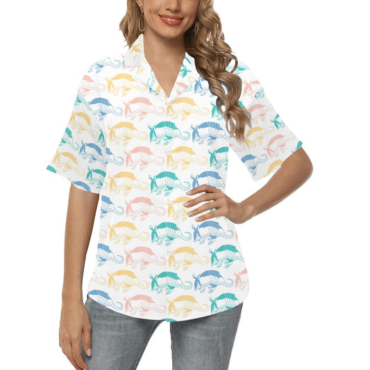 Armadillo Pattern Print Design 05 Women's Hawaiian Shirt