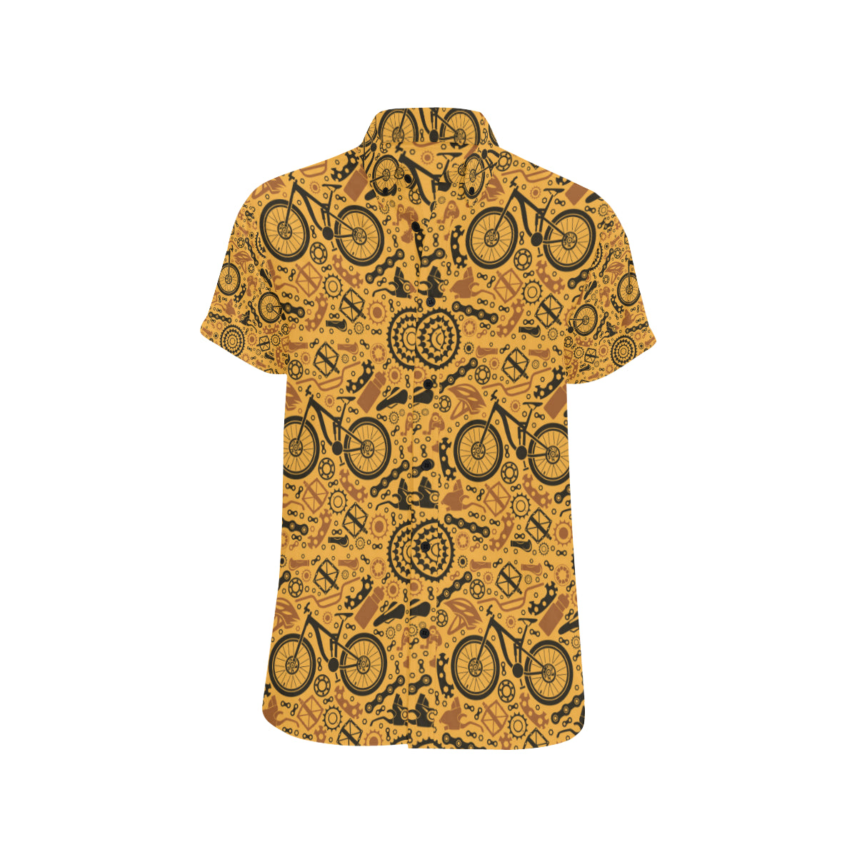 Mountain bike Pattern Print Design 03 Men's Short Sleeve Button Up Shirt