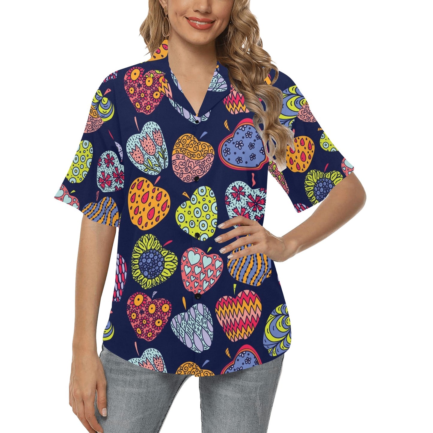 Apple Pattern Print Design AP05 Women's Hawaiian Shirt