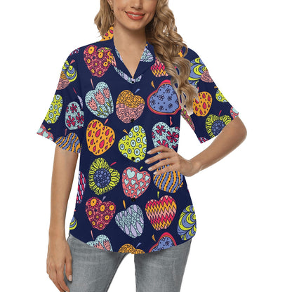 Apple Pattern Print Design AP05 Women's Hawaiian Shirt
