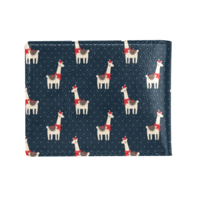 Llama with Polka Dot Themed Print Men's ID Card Wallet