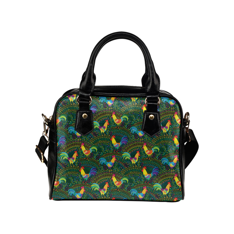 Rooster Pattern Print Design A01 Shoulder Handbag