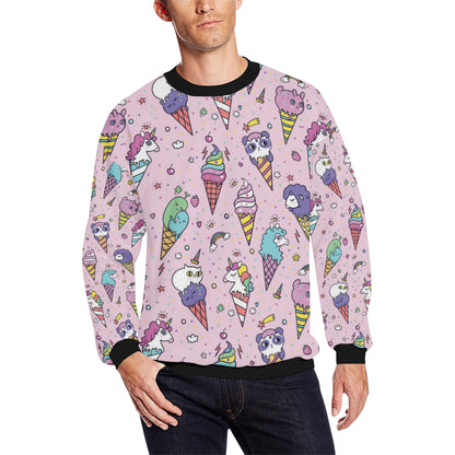 Ice Cream Pattern Print Design IC05 Men Long Sleeve Sweatshirt