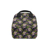 lotus Embroidered Pattern Print Design LO06 Insulated Lunch Bag
