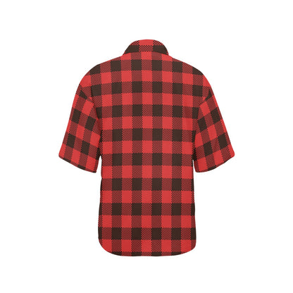 Buffalo check Red Pattern Print Design 05 Women's Hawaiian Shirt