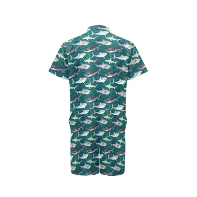 Shark Style Print Men's Romper