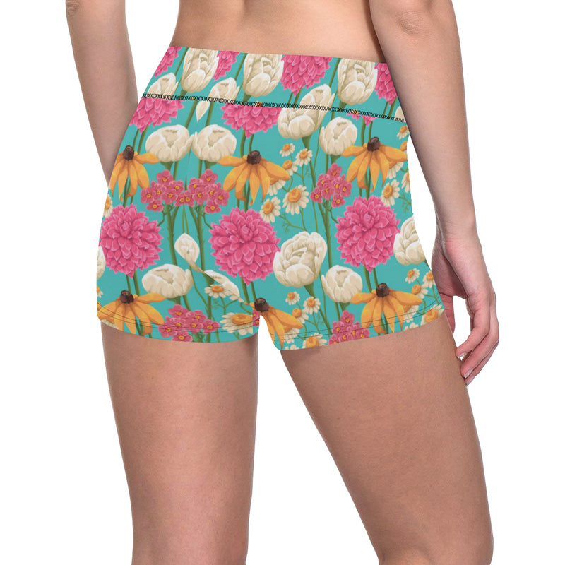 Summer Floral Pattern Print Design SF07 Yoga Shorts