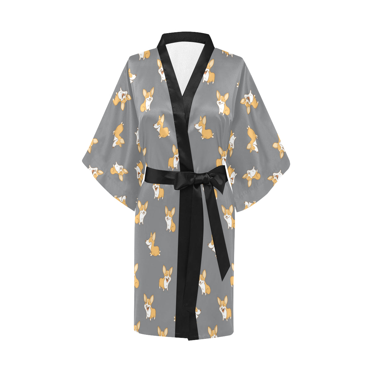 Pembroke Welsh Corgis Pattern Print Design A02 Women's Short Kimono
