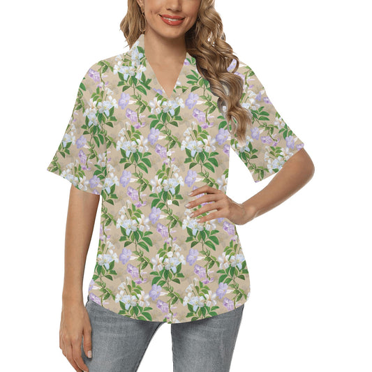 Sampaguita Print Design LKS302 Women's Hawaiian Shirt