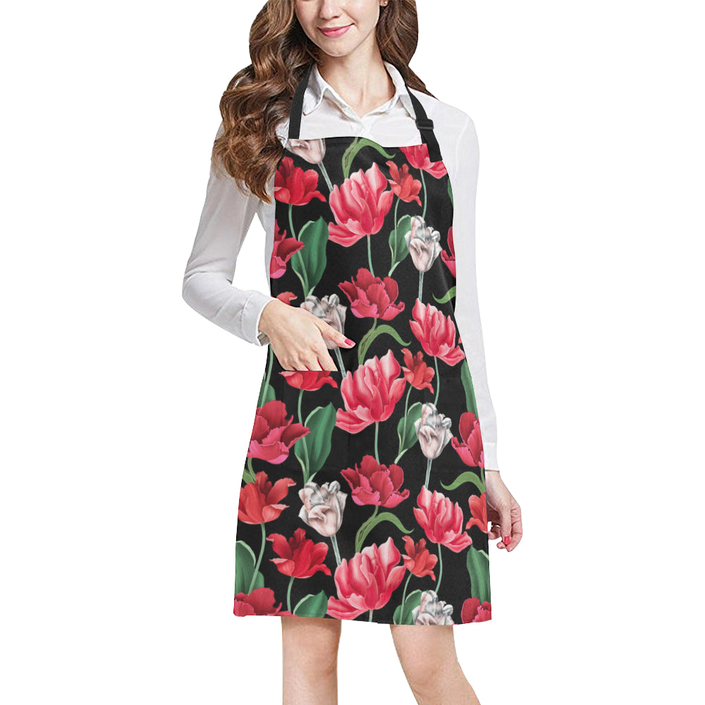 Tulip Pattern Print Design TP08 Apron with Pocket