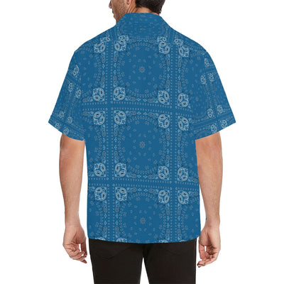Bandana Blue Print Design LKS301 Men's Hawaiian Shirt