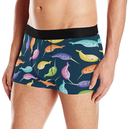 Narwhal Colorful Pattern Print Design 03 Men's Boxer Briefs