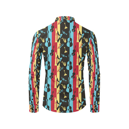 Jazz Pattern Print Design 02 Men's Long Sleeve Shirt