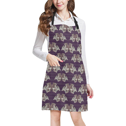 Leopard Pattern Print Design 01 Apron with Pocket