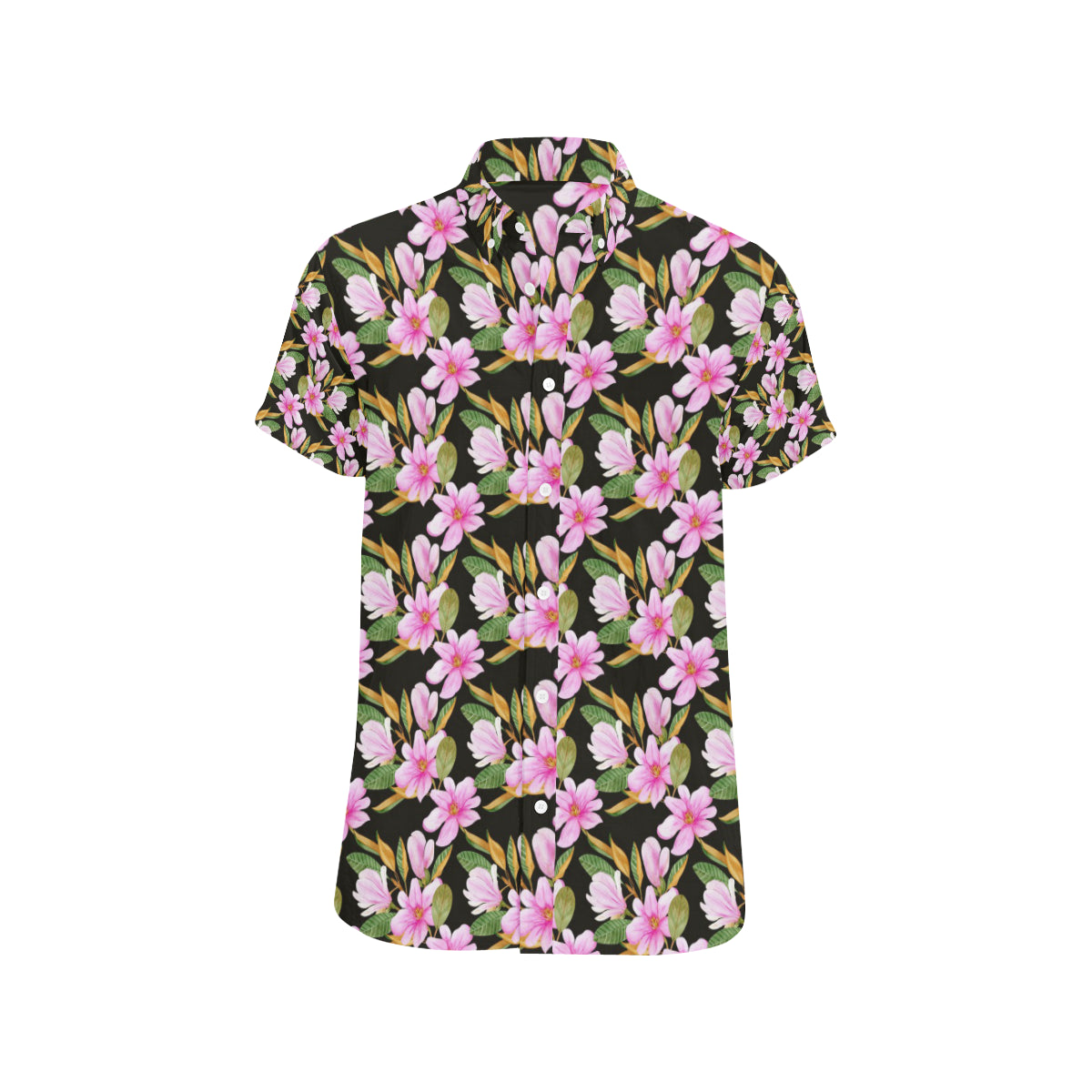 Magnolia Pattern Print Design MAG08 Men's Short Sleeve Button Up Shirt