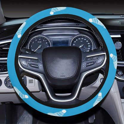 Badminton Ball Pattern Print Design 08 Steering Wheel Cover with Elastic Edge