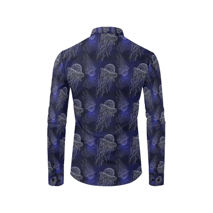 Jellyfish Pattern Print Design 02 Men's Long Sleeve Shirt