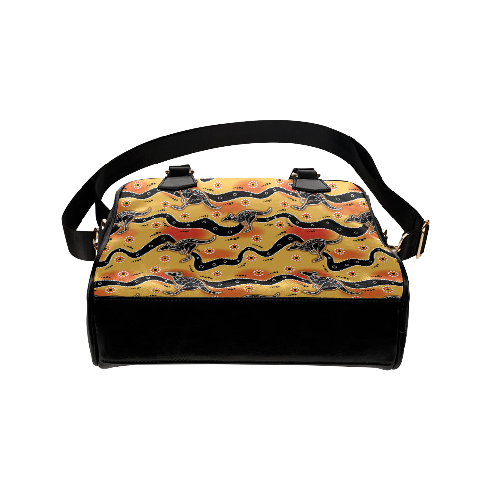 Kangaroos Aboriginal  Pattern Print Design 06 Shoulder Handbag