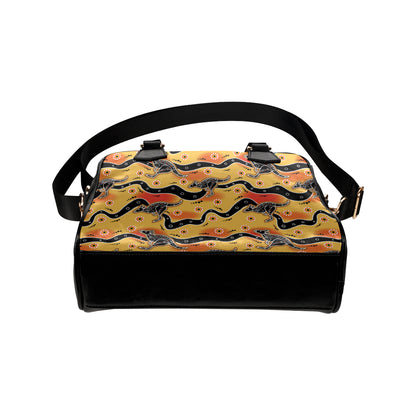 Kangaroos Aboriginal  Pattern Print Design 06 Shoulder Handbag
