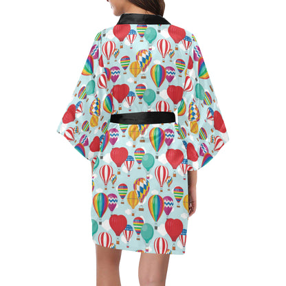 Ballon Pattern Print Design 07 Women's Short Kimono