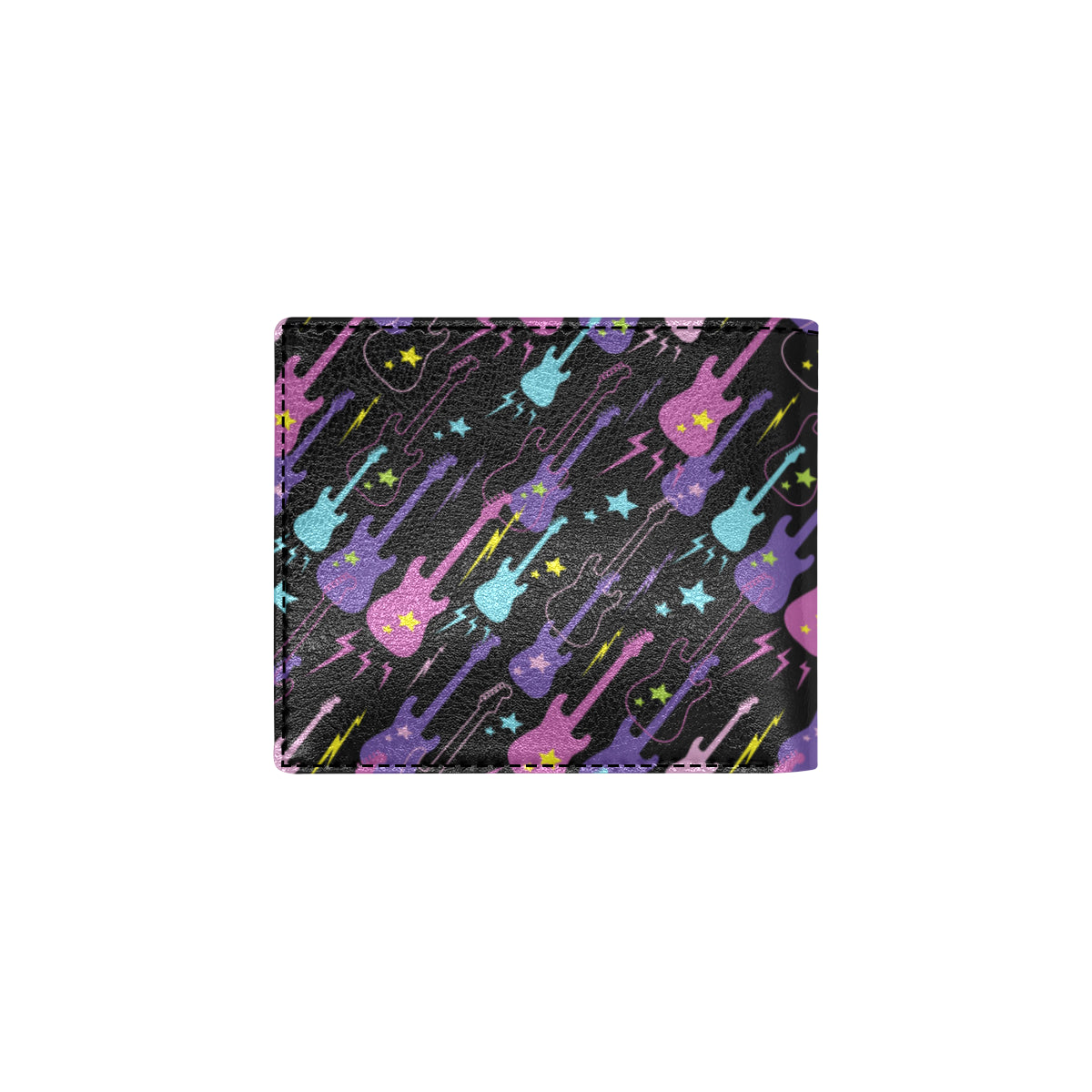 Electric Guitar Pattern Print Design 02 Men's ID Card Wallet