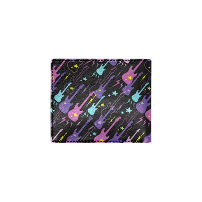 Electric Guitar Pattern Print Design 02 Men's ID Card Wallet