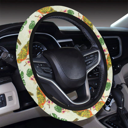 Conures Pattern Print Design 01 Steering Wheel Cover with Elastic Edge