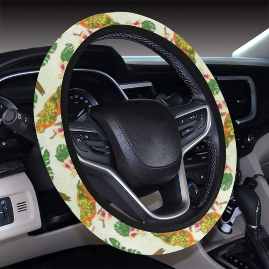 Conures Pattern Print Design 01 Steering Wheel Cover with Elastic Edge