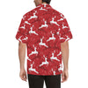 Reindeer Red Pattern Print Design 01 Men's Hawaiian Shirt