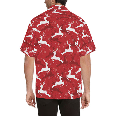 Reindeer Red Pattern Print Design 01 Men's Hawaiian Shirt