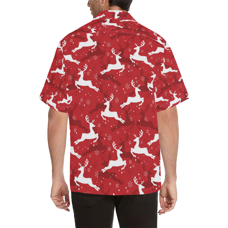 Reindeer Red Pattern Print Design 01 Men's Hawaiian Shirt