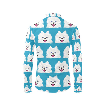 Pomeranians Pattern Print Design A05 Men's Long Sleeve Shirt