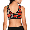 Red Hibiscus Pattern Print Design HB022 Sports Bra