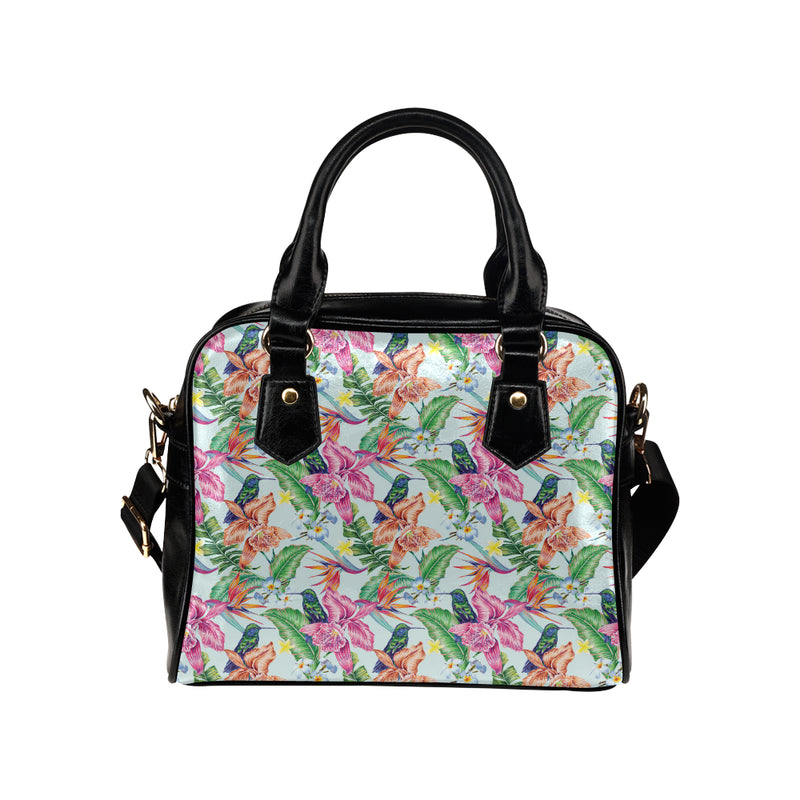 Hummingbird Tropical Pattern Print Design 05 Shoulder Handbag