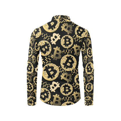 Bitcoin Pattern Print Design DO06 Men's Long Sleeve Shirt