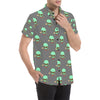 Alien Pattern Print Design 02 Men's Short Sleeve Button Up Shirt