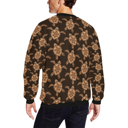 Tribal Sea Turtle Pattern Print Design T09 Men Long Sleeve Sweatshirt